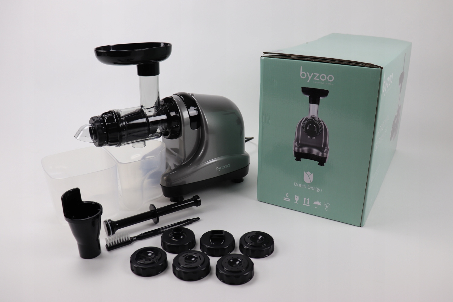 Wyciskarka do soków pozioma BYZOO Rhino srebrny Rodzaj pozioma