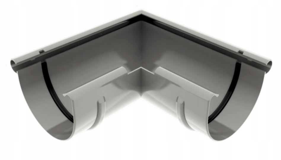 narożnik ZEWNĘTRZNY rynny 75 Ocean Cellfast SZARY