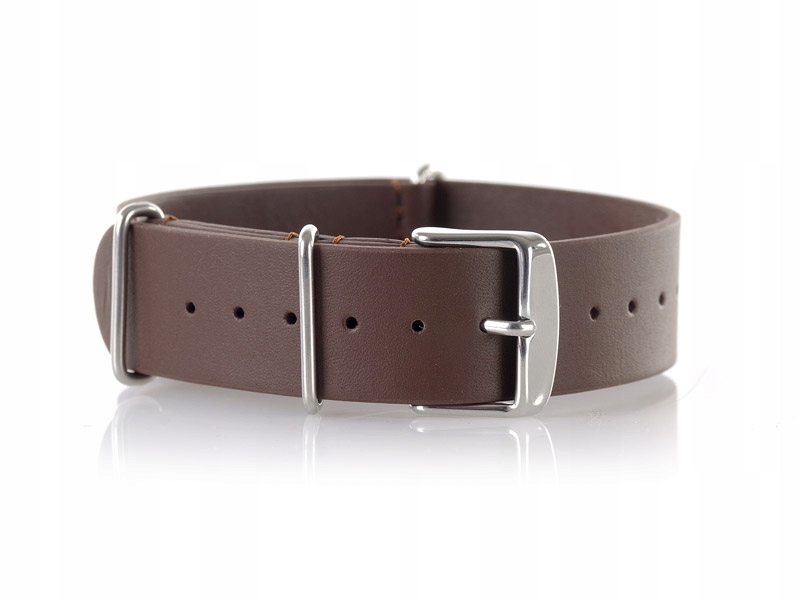 BRĄZOWY SKÓRZANY PASEK DO ZEGARKA NATO LEATHER 22 Płeć mężczyzna