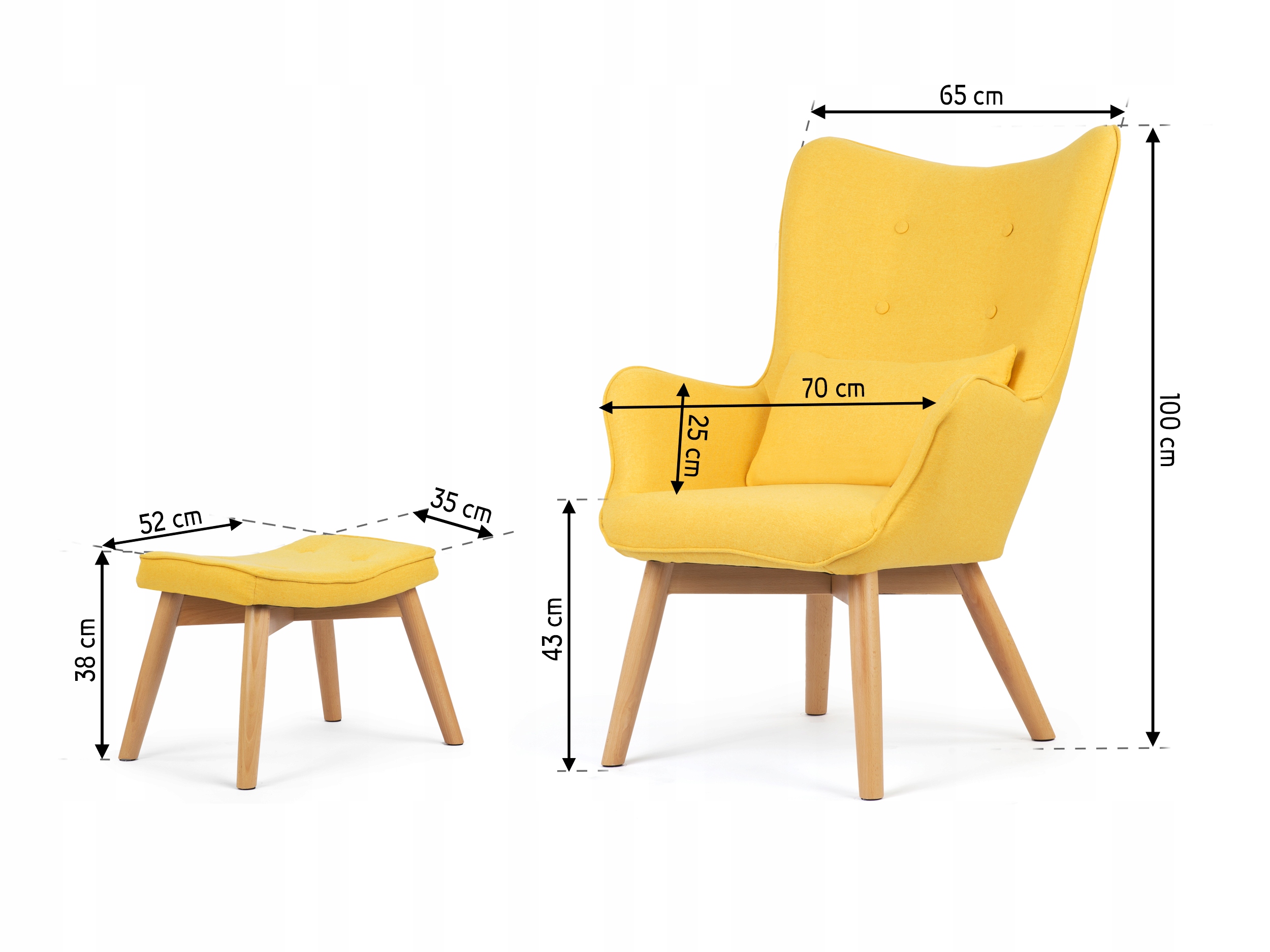 Fotel do karmienia DLA MAMY uszak poduszka gratis Kolor obicia odcienie żółtego