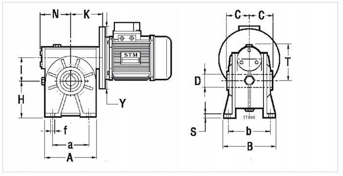 Reduktor /przekładnia ślimakowa STM RMI 70 PP Model RMI PP
