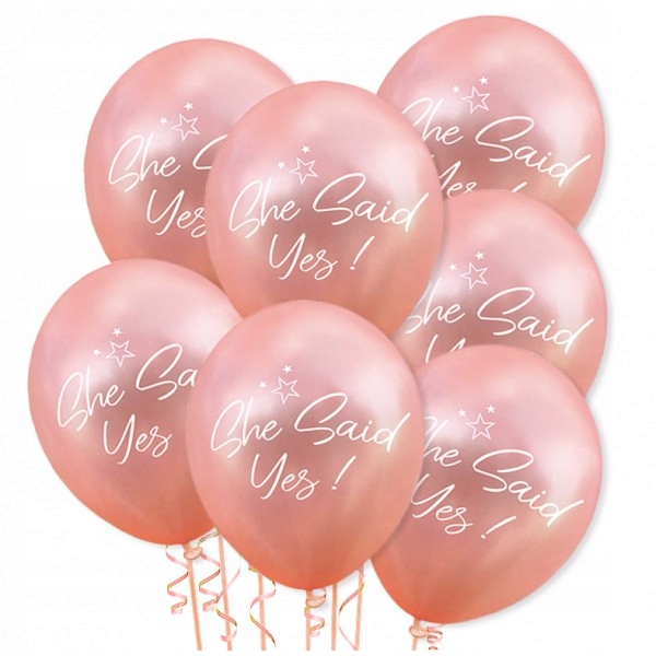 

Zestaw różowe złoto balony She Said Yes 5 sztuk