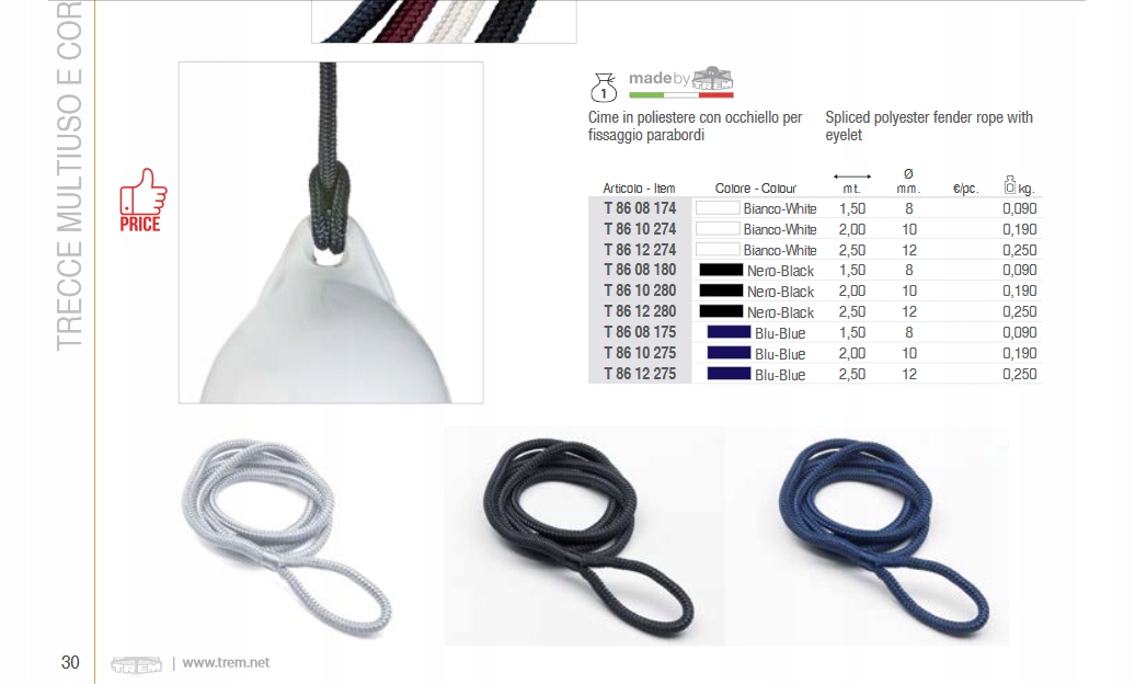 Linka / Lina 8mm z pętelką do Odbijaczy / CZARNA Marka Trem