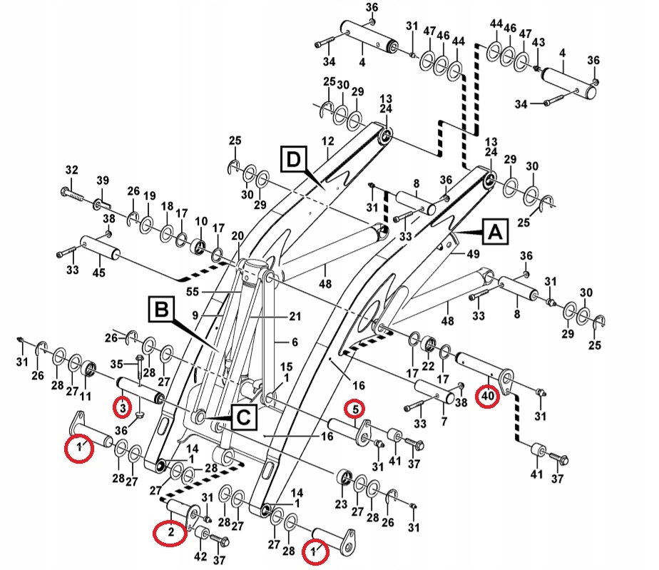 ШТЫРИ + ВТУЛКИ ПЕРЕДНЯЯ ЛОЖКА VOLVO BL71 61 70