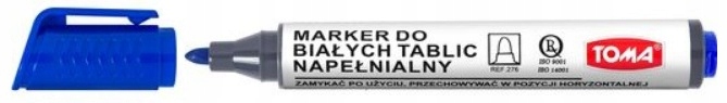 MARKER SUCHOŚCIERALNY DO TABLIC Z OKRĄGŁĄ KOŃCÓWKĄ, NIEBIESKI