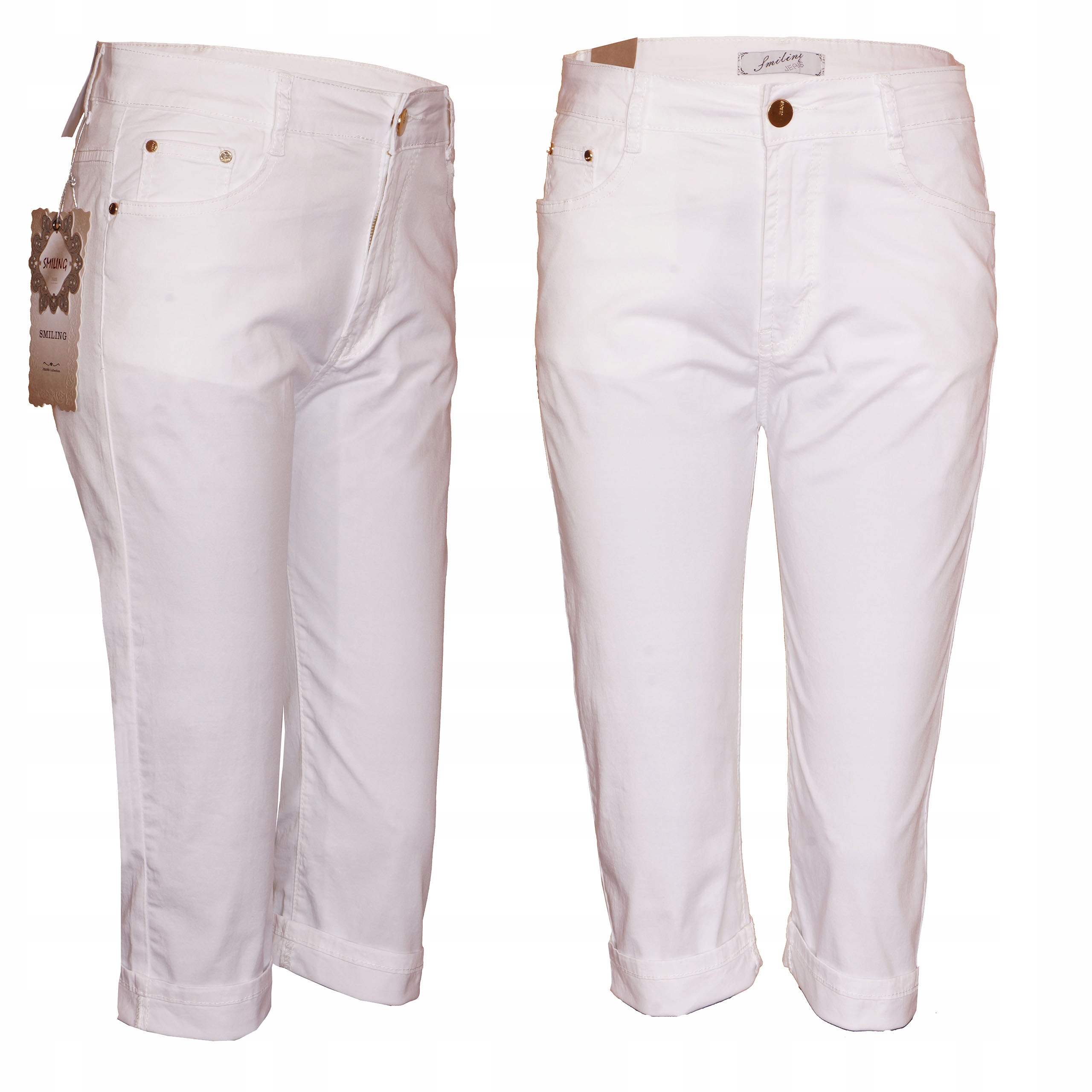 

Spodnie damskie rybaczki elastan Wyższy Stan 40