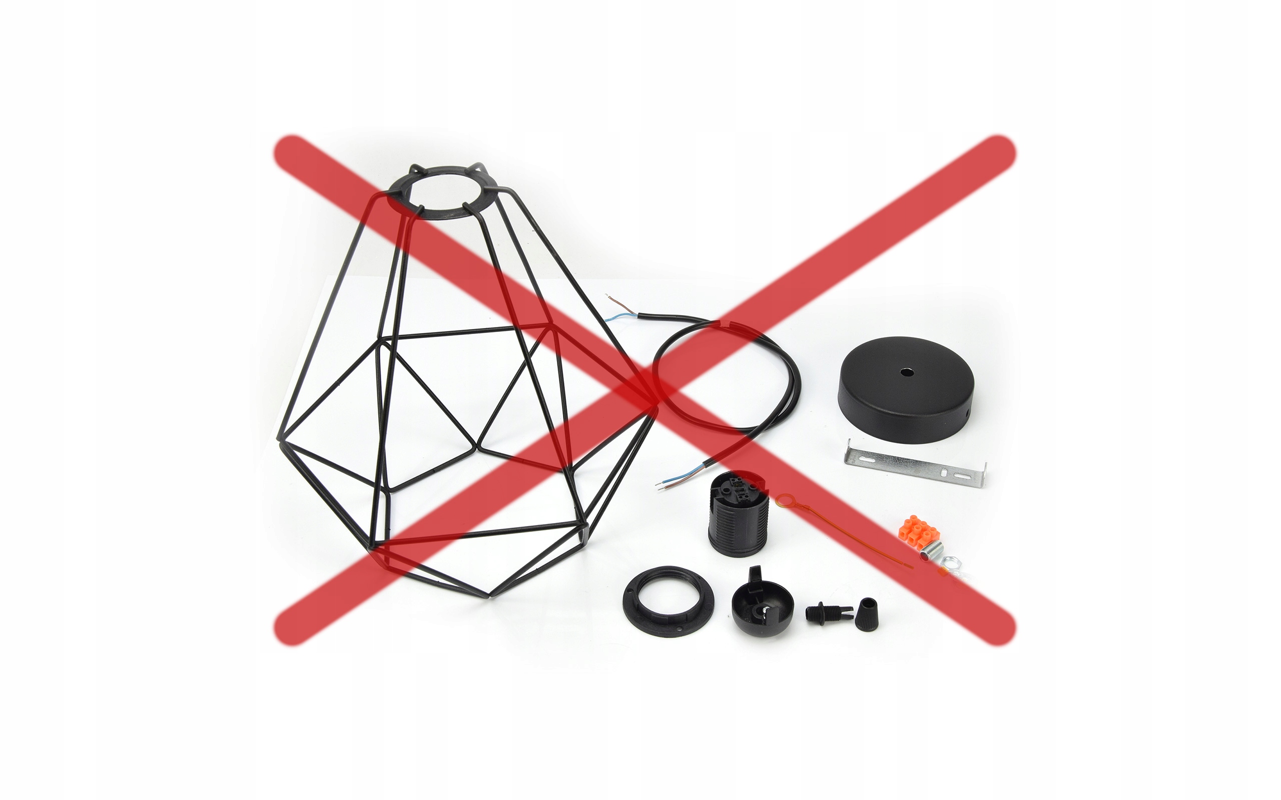 LAMPA SUFITOWA WISZĄCA W STYLU LOFT E27 Z DRUTU Materiał dominujący metal