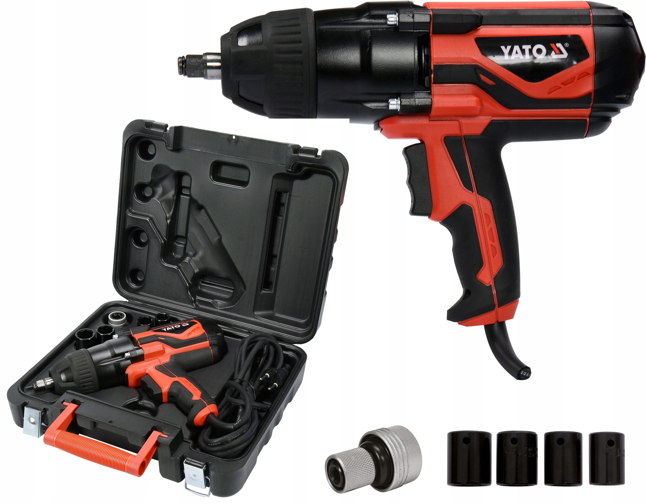 

Yato Udarowy Klucz Elektryczny 1/2 600Nm +nasadki