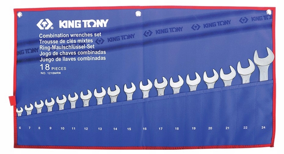 Očkoploché kľúče 6-24 mm 18 ks King Tony Puzdro 1218MRN