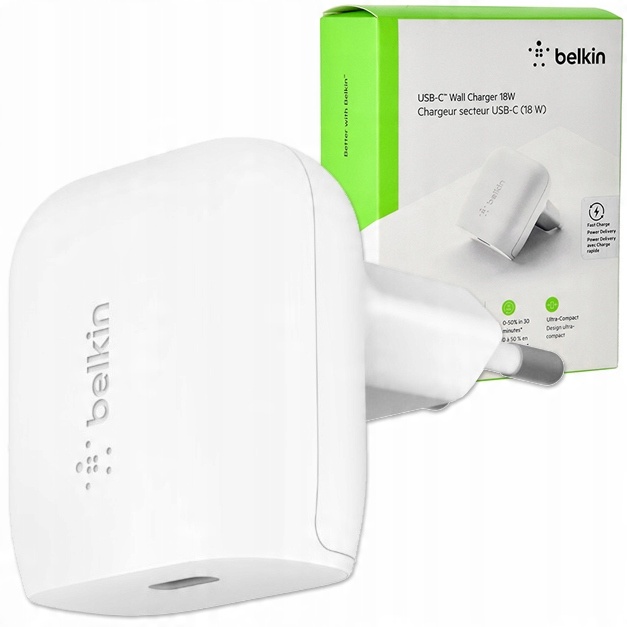

Ładowarka sieciowa Belkin Boost 18W Usb-c Pd 3.6A