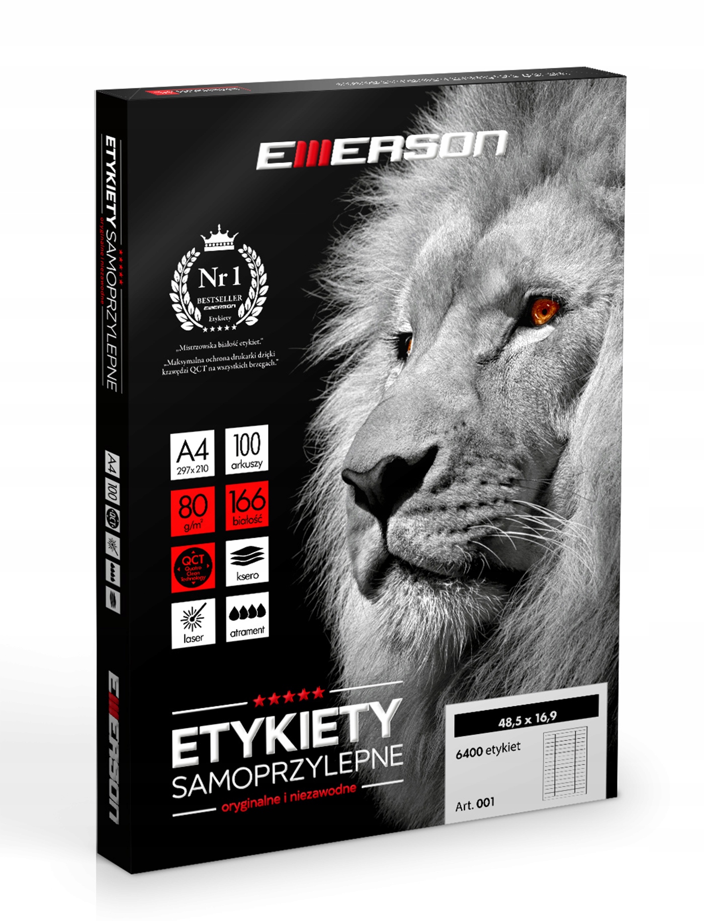 

Etykiety Samoprzylepne A4 Emerson 100 ark Jakość!!