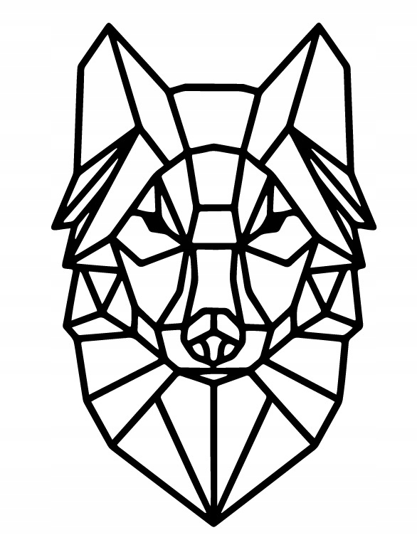 NAKLEJA NA ŚCIANĘ GEOMETRYCZNA WILK 100cm