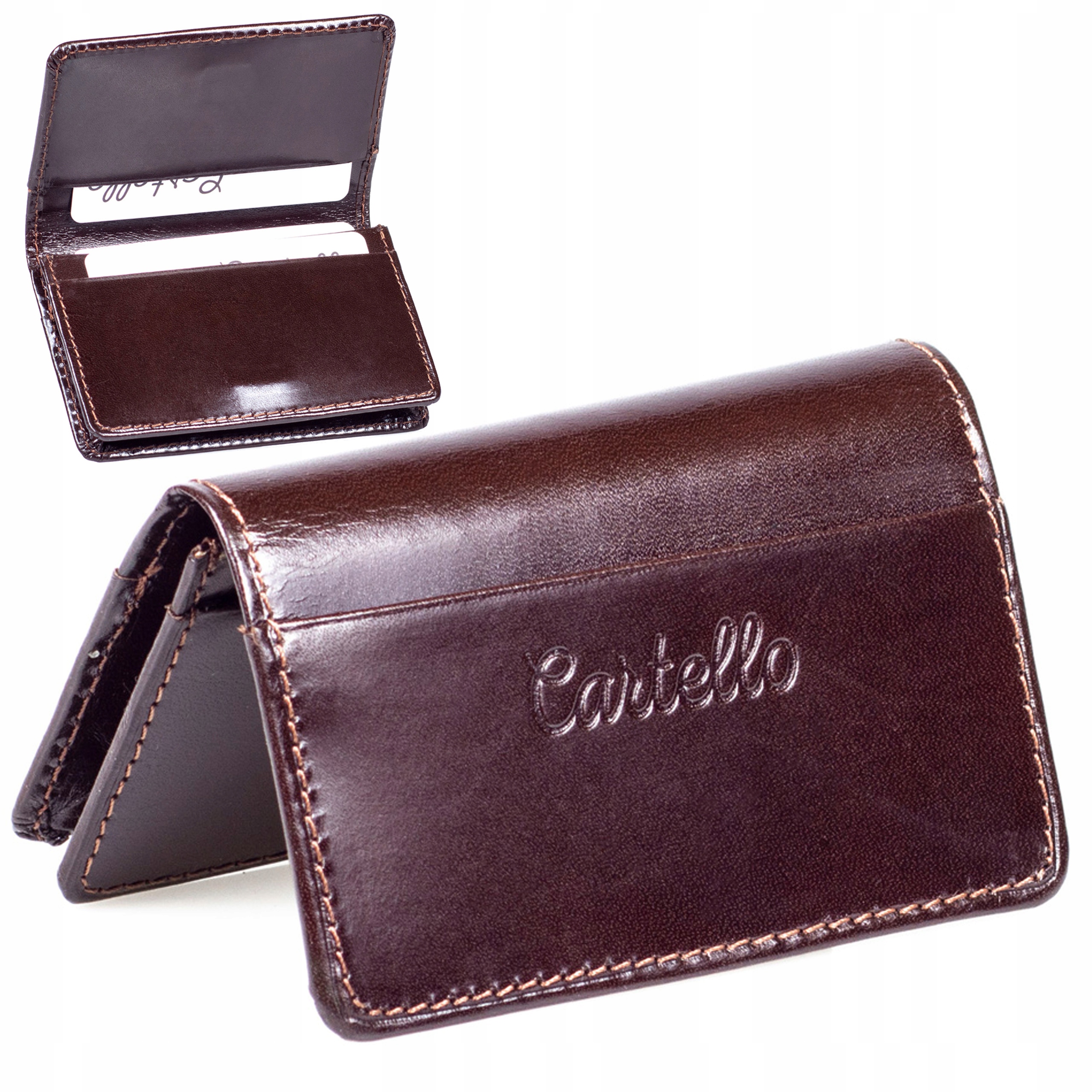 

Skórzany Wizytownik etui wizytówki Cartello W101-2