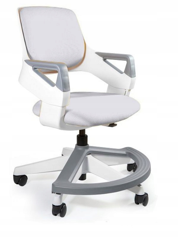 Rookee- biały fotel młodzieżowy obrotowy SNOWY