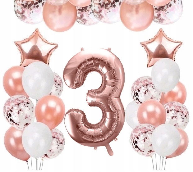 

Balony dekoracje ozdoby Zestaw na 3 latka urodziny