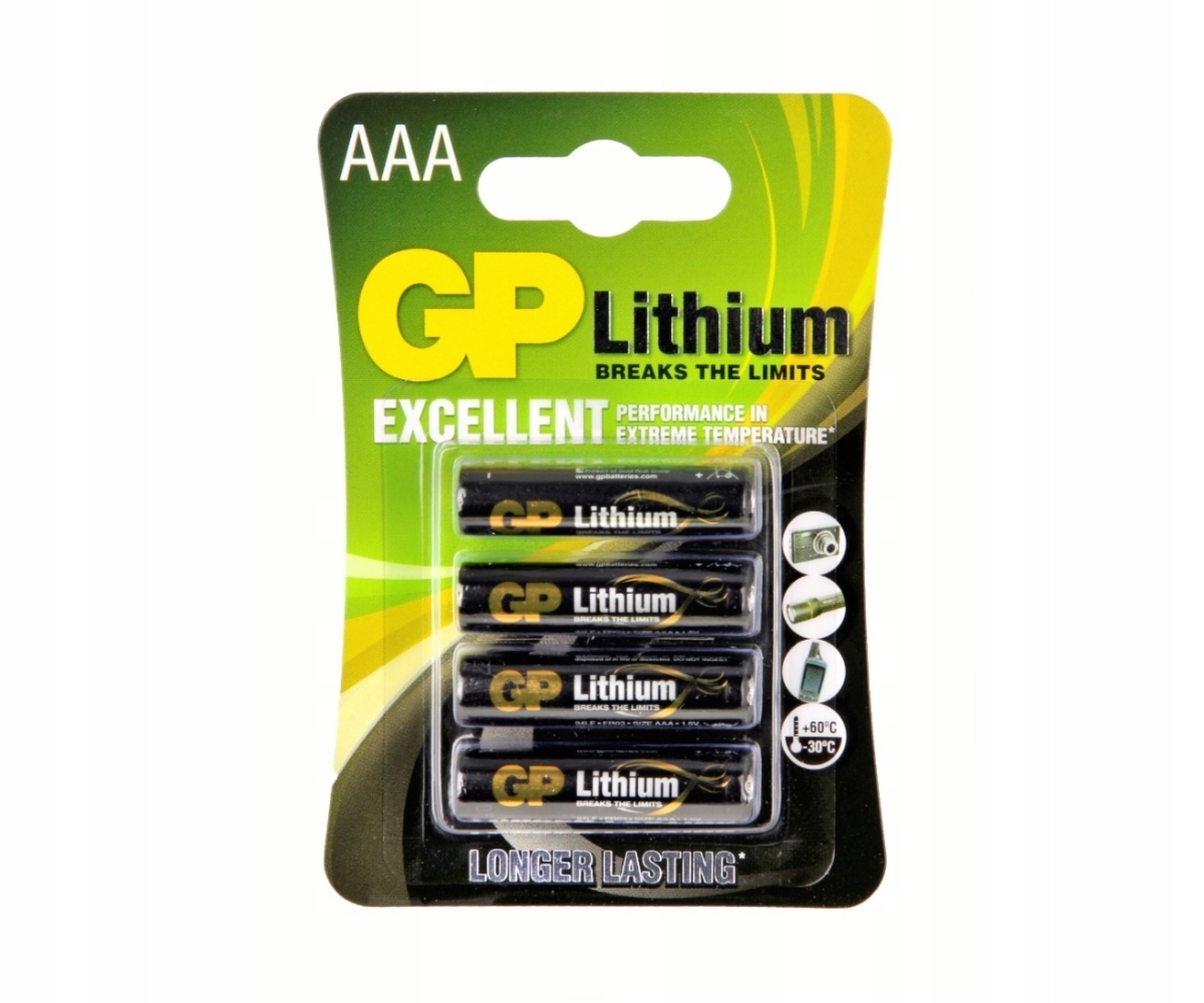 

4x Bateria litowa Gp Aaa FR03 FR3 1,5V LiFeS2 R3