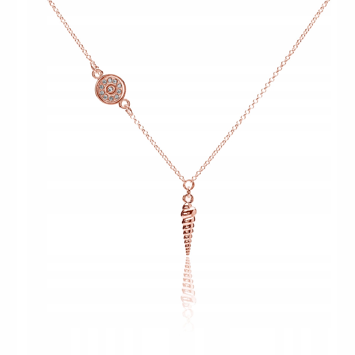 

Naszyjnik muszelka & kółeczko srebro zł róż