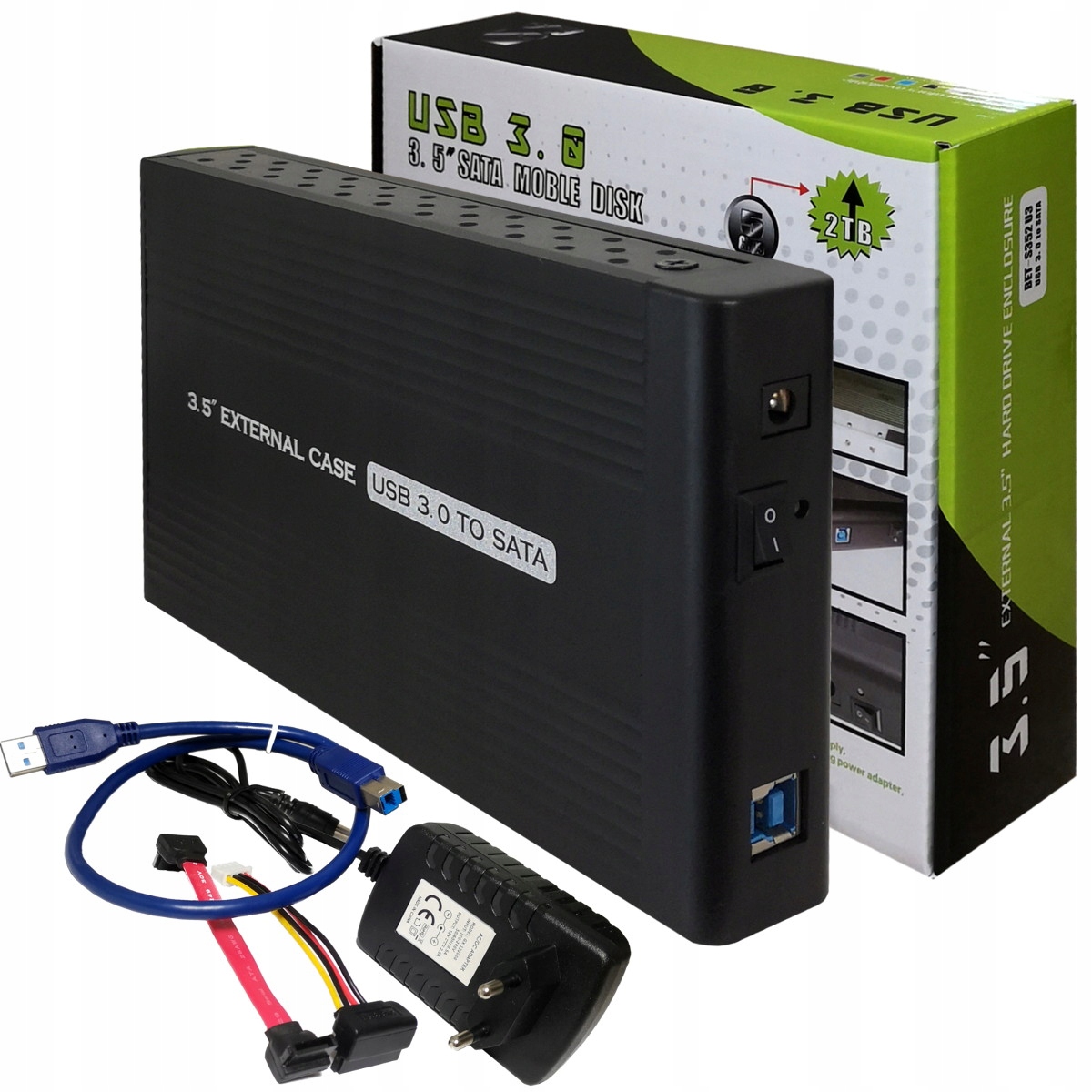 

Solidna Obudowa kieszeń Dysku Hdd 3,5 Sata Usb 3.0