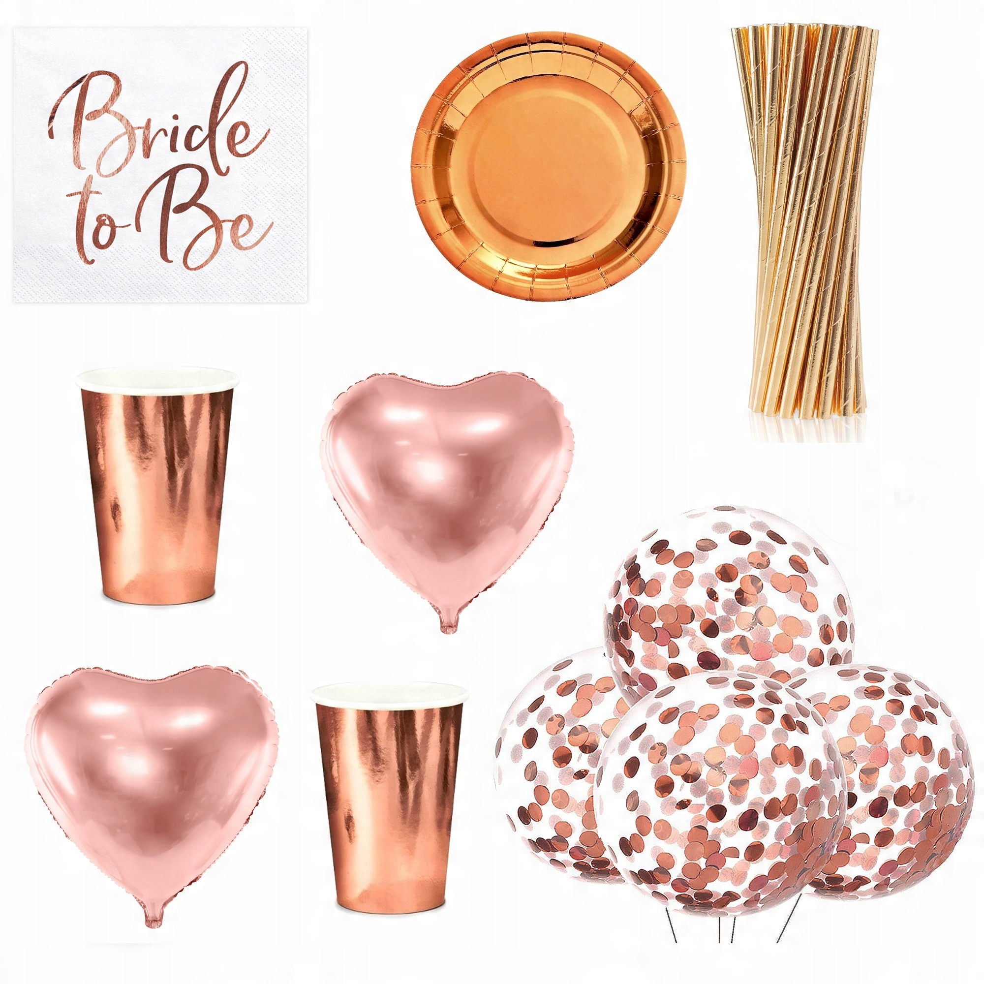 

Zestaw balony kubeczki Rose Gold wieczór panieński