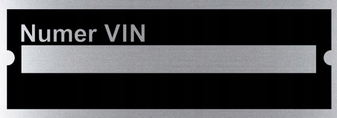 Tabliczka Numer VIN 85x30mm aluminium