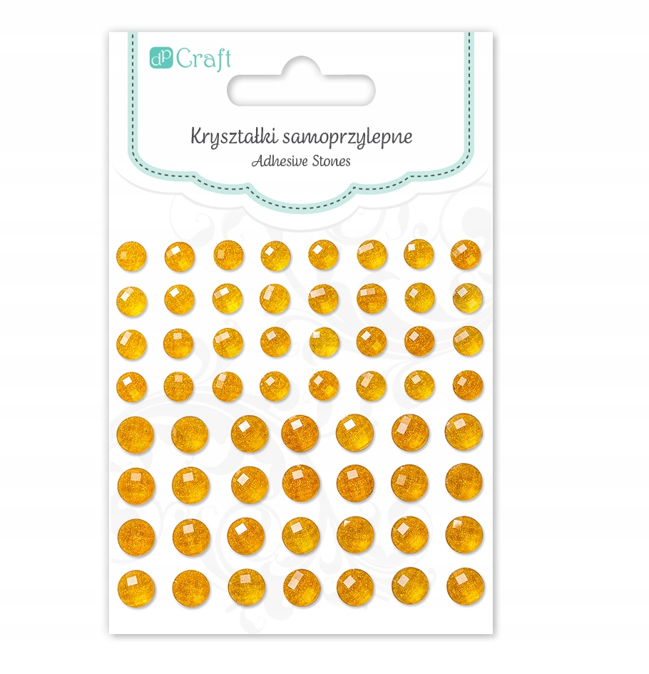 Kryształki samoprzylepne 60 szt złote gold 8 10mm