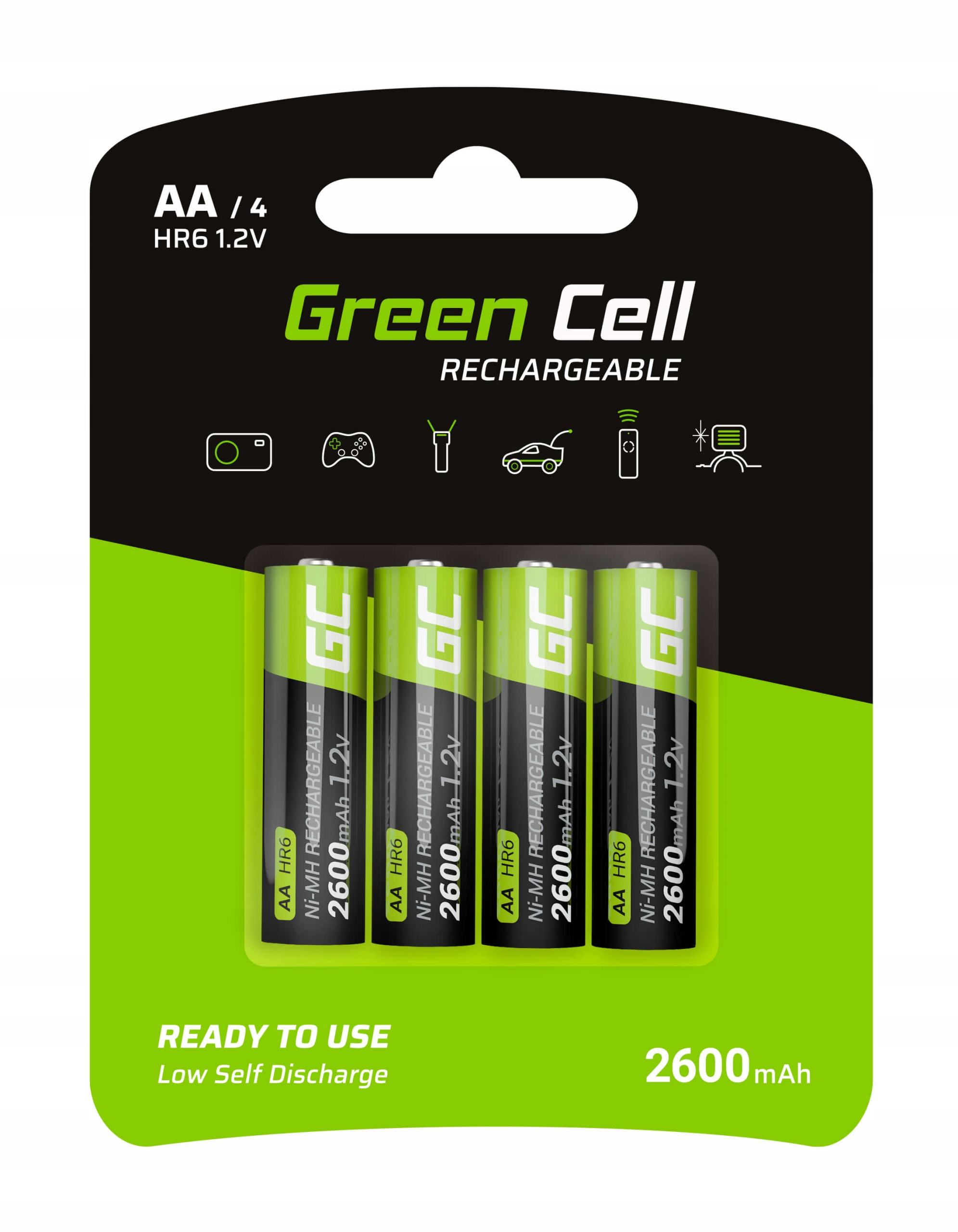 4x Akumulator niklowo-metalowo-wodorkowy Green Cell Aa (R6) 2000 mah