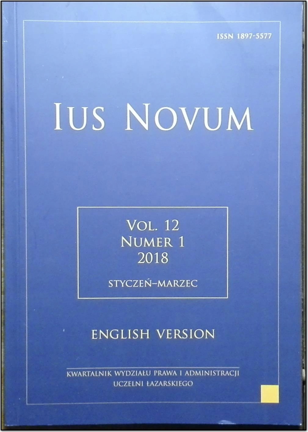 IUS NOVUM 1 2018