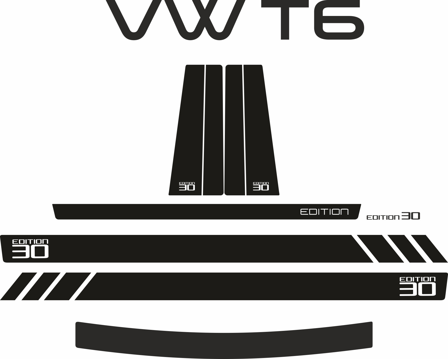 Naklejki na samochod VW T6 edition 30 Komplet