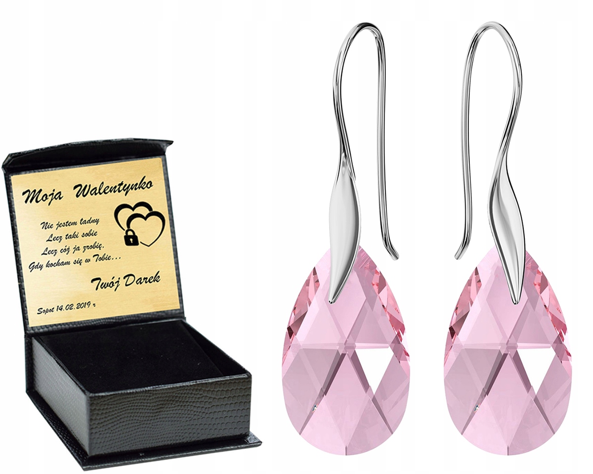 

Srebrne Kolczyki Almond Style Hook Swarovski Grawe
