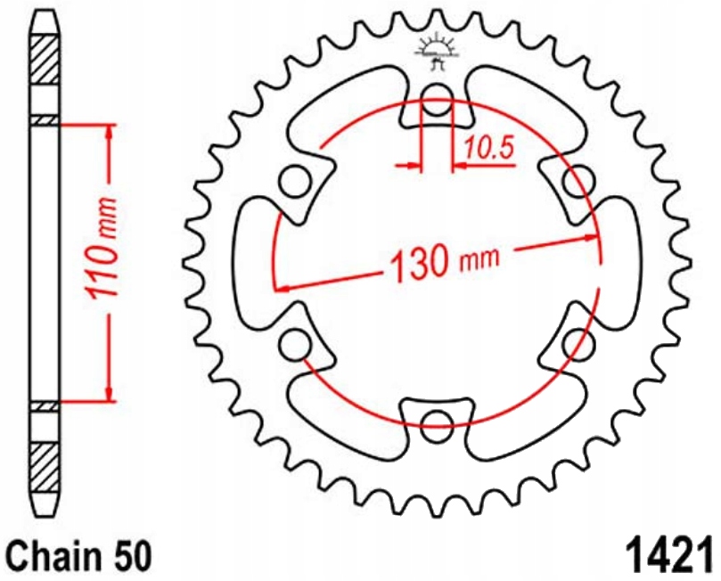 Zadní ozubené kolo Jt R1421 40 Z Bombardier Ds 650