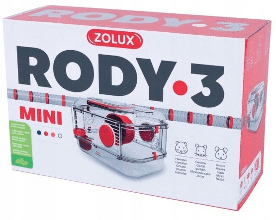 ZOLUX KLATKA DLA CHOMIKA RODY 3 MINI CZERWO 206011 Wymiary drzwiczek inne cm