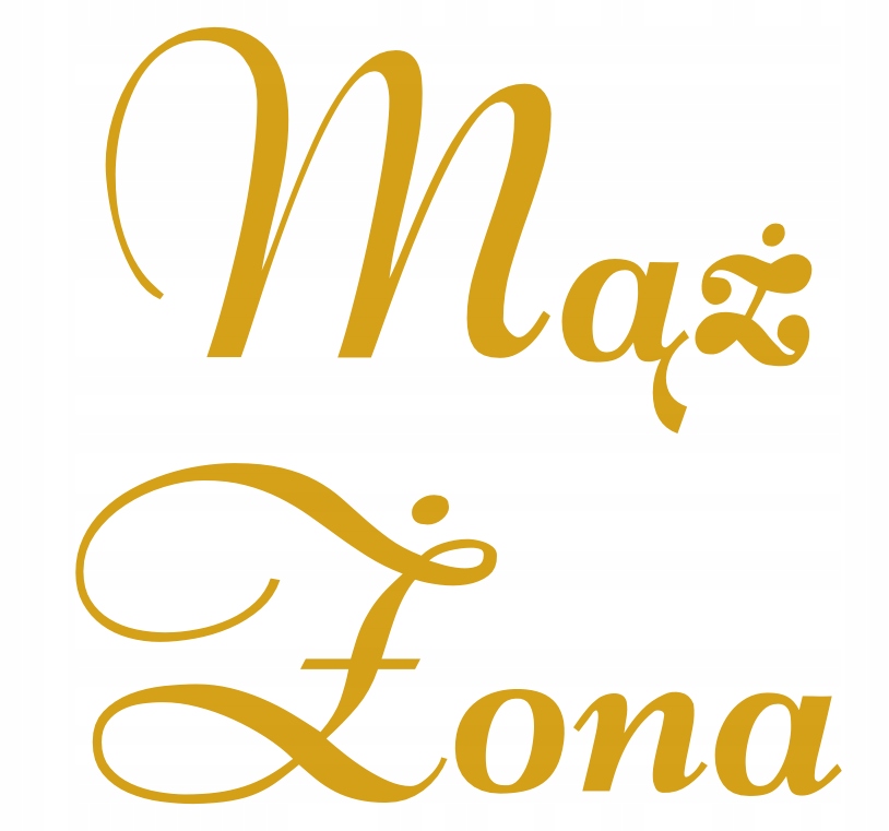 ZŁOTA naklejka Mąż Żona 7cm na wieszak ślub wesele