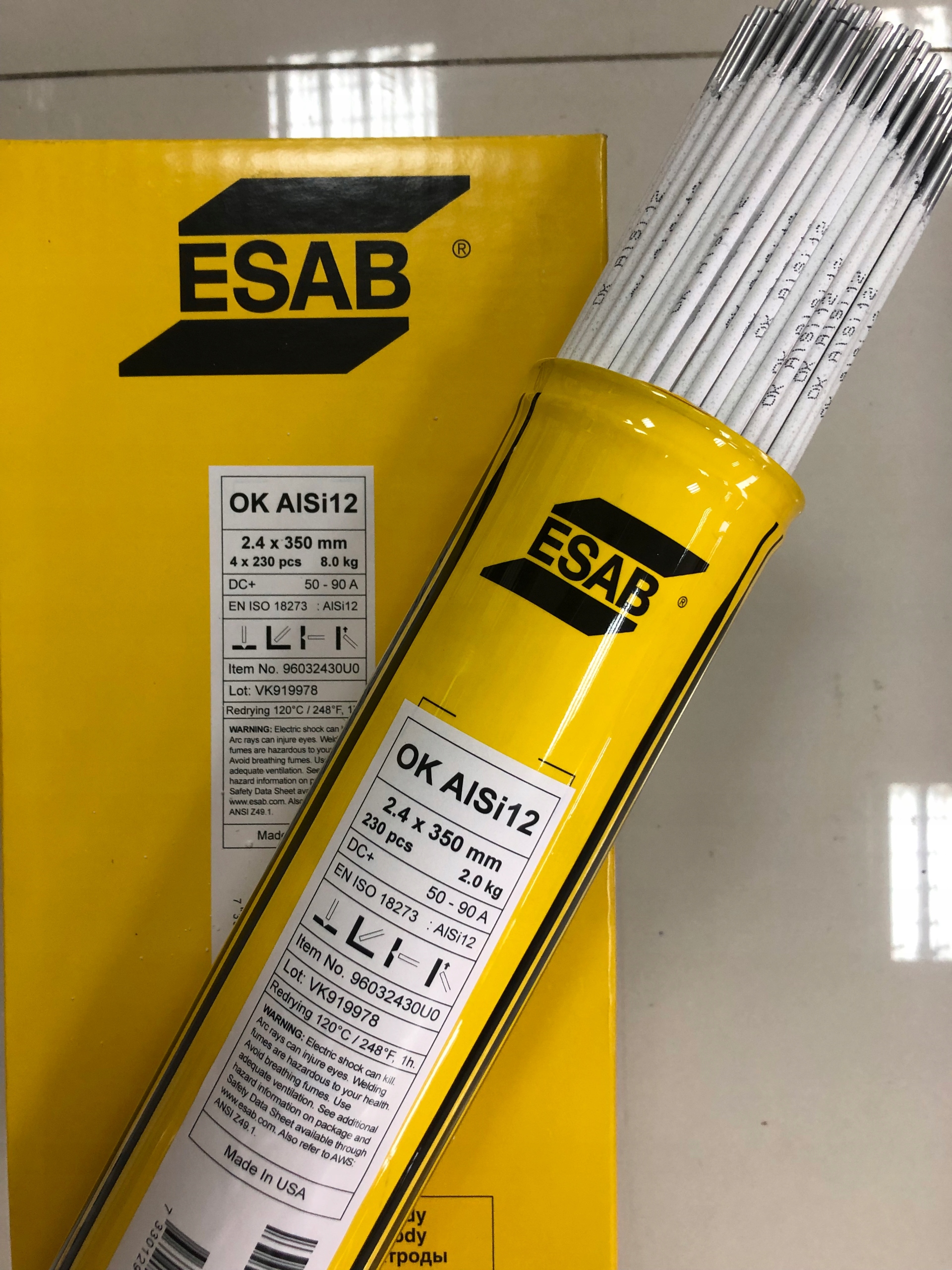 ELEKTRODA DO ALUMINIUM ESAB OK ALSi12 fi 2,4/350 Kod producenta ALSI12