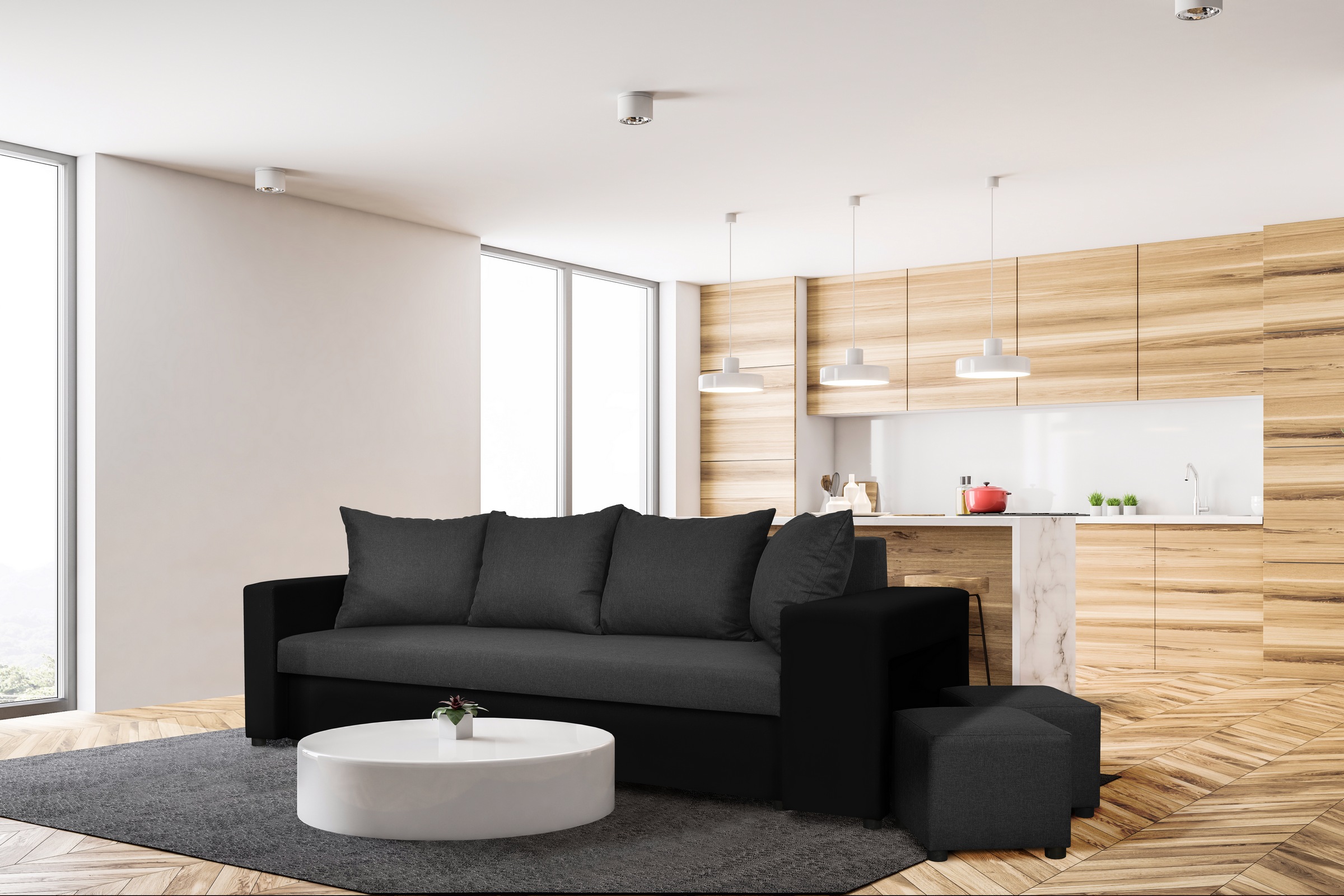 

Sofa Laura z dwiema pufami w cenie