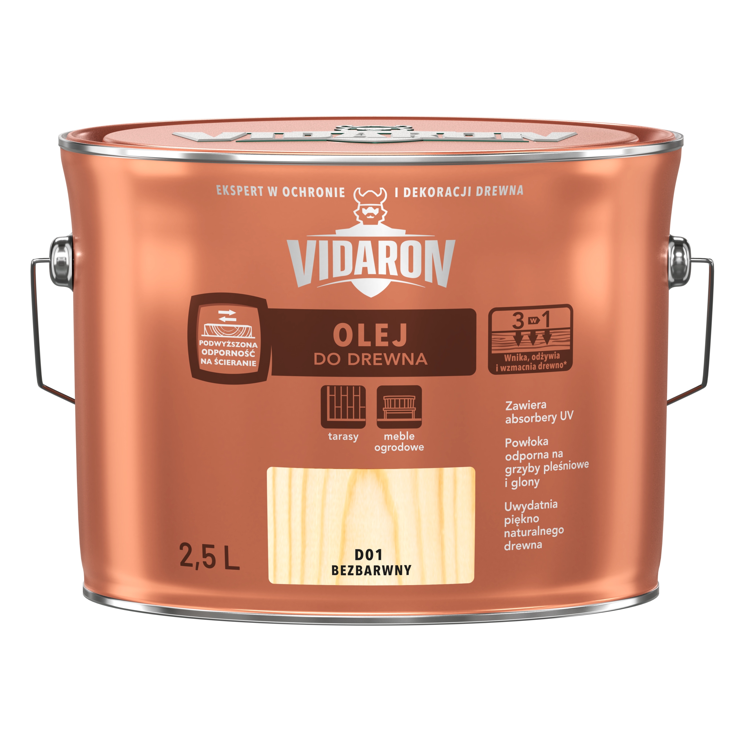 Olej do drewna Vidaron 2.5L Bezbarwny