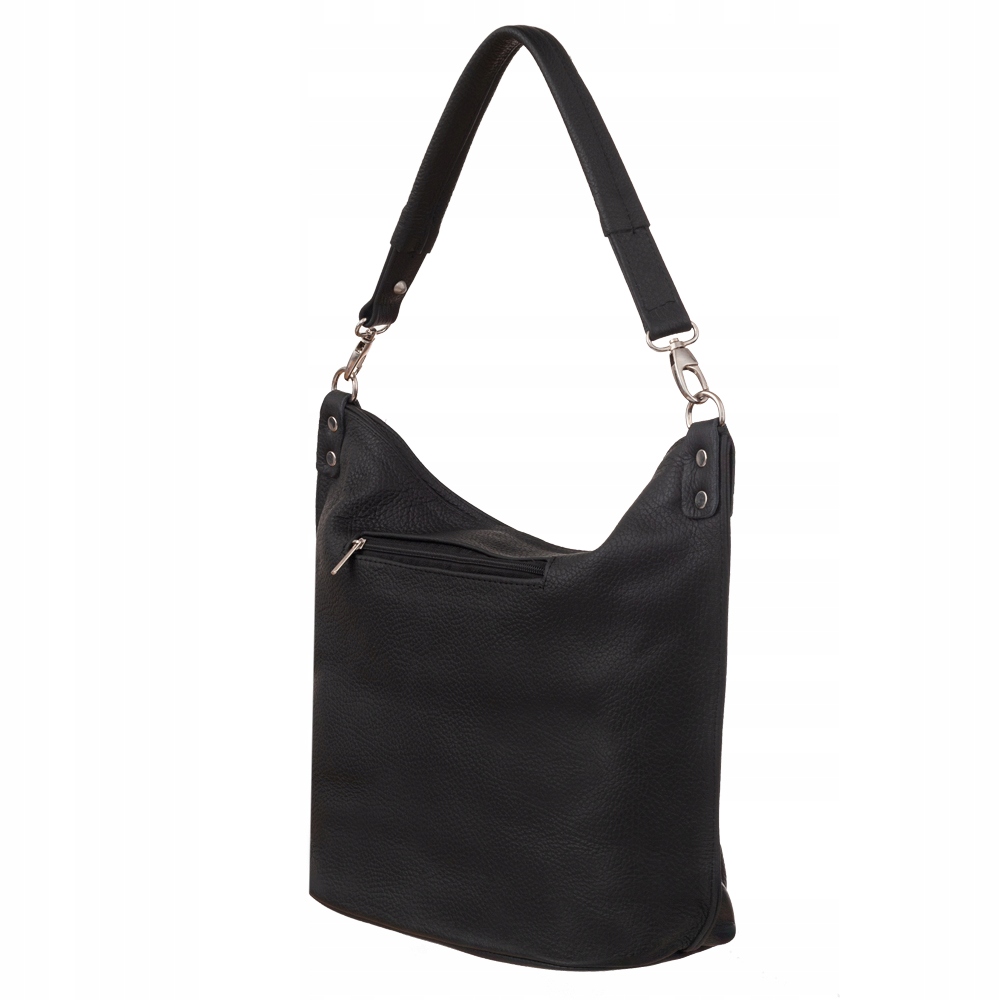 CZARNA torebka SKÓRZANA WOREK SKÓRA miękka A4 Vera Pelle Marka inna