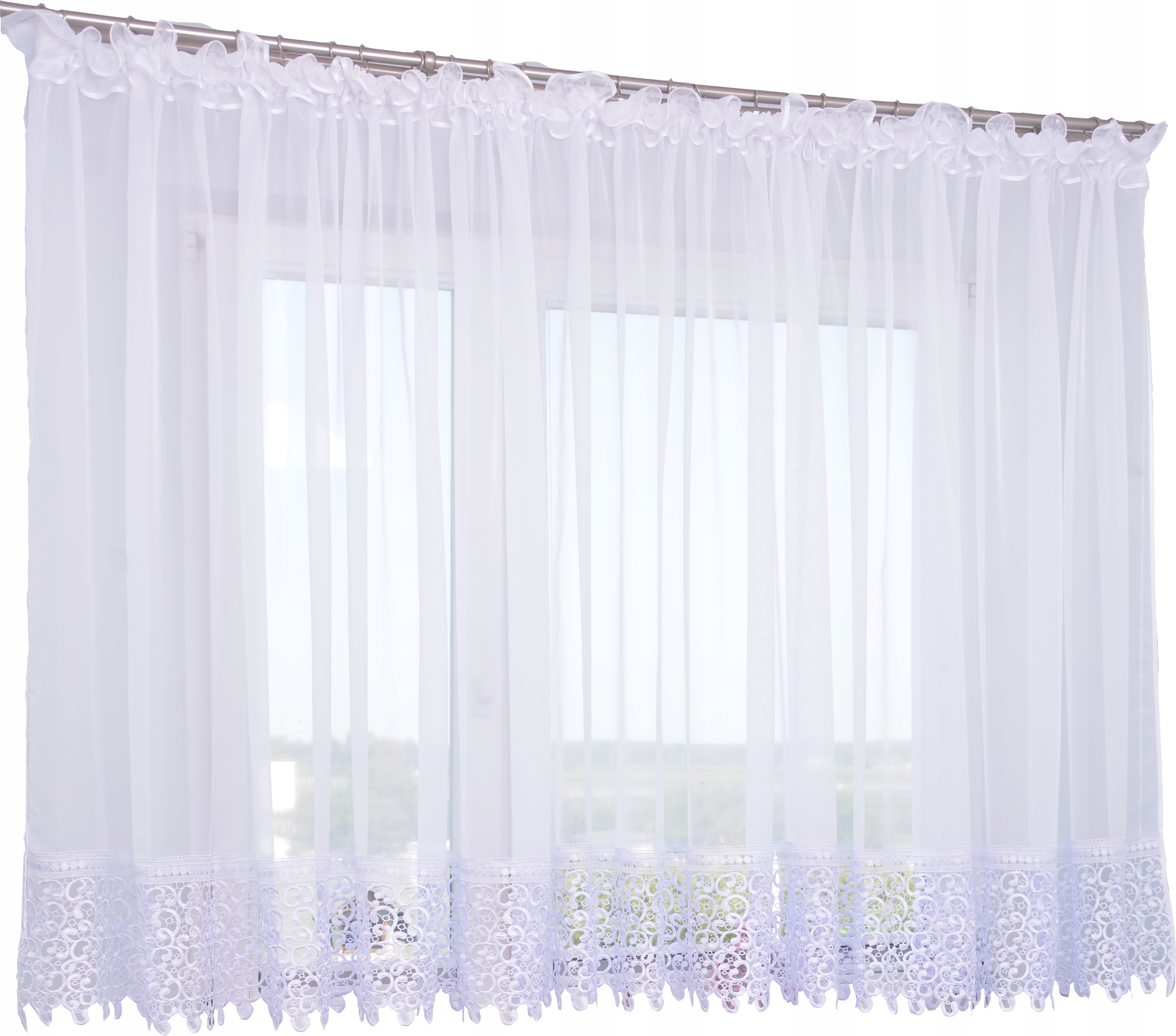 

Firana Prosta Gotowa Gipiura 300X150 Koronka