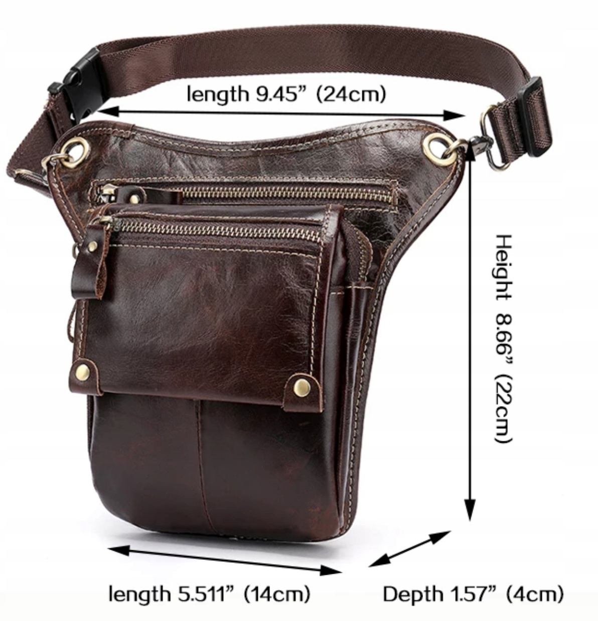 Saszetka Biodrówka torba nerka na udo WESTAL skóra Marka WESTAL