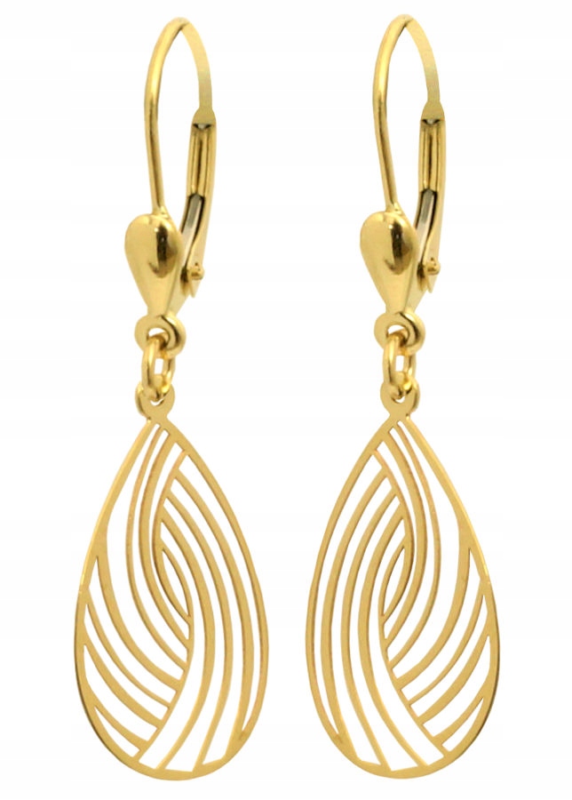 

Złote kolczyki wiszące ażurowe Łezki pr.585