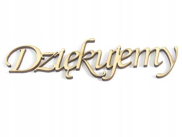 

Decoupage Napis Dekor Dziękujemy Wys 6 cm OD15a