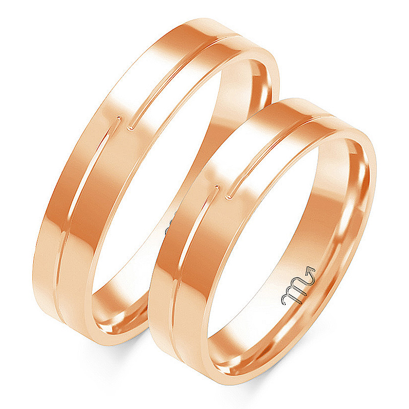 Zlaté 14K Svatební Prsteny 5,5 mm id O-80C