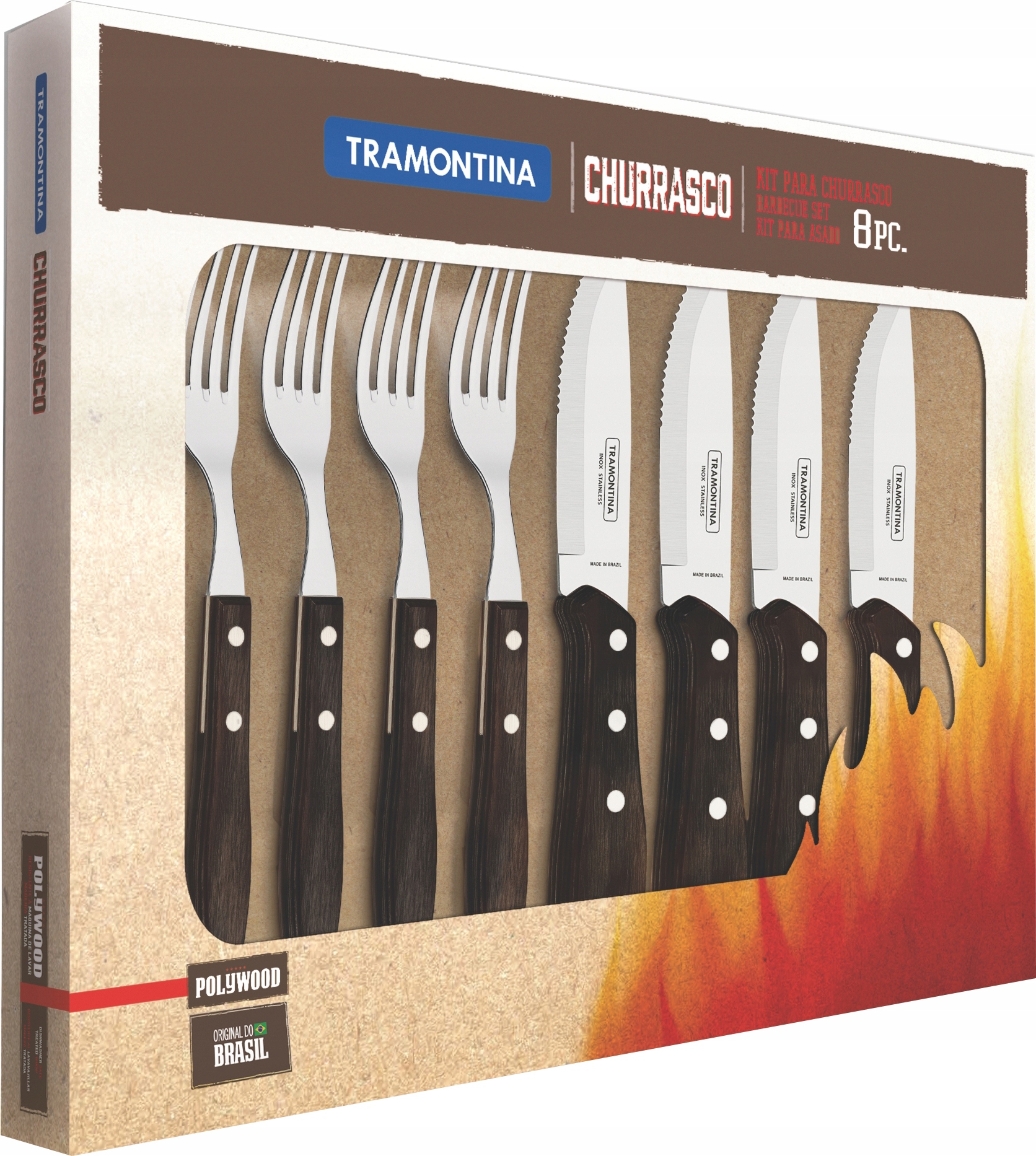 

Tramontina Sztućce do Steków 8el. Jumbo Churrasco