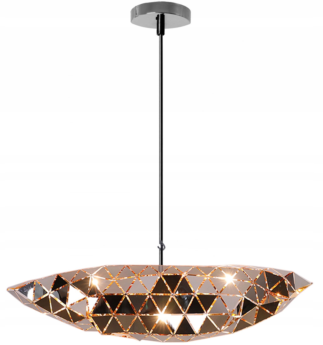 

Lampa Sufitowa Wisząca Srebrna Nowoczesna 90 XXL