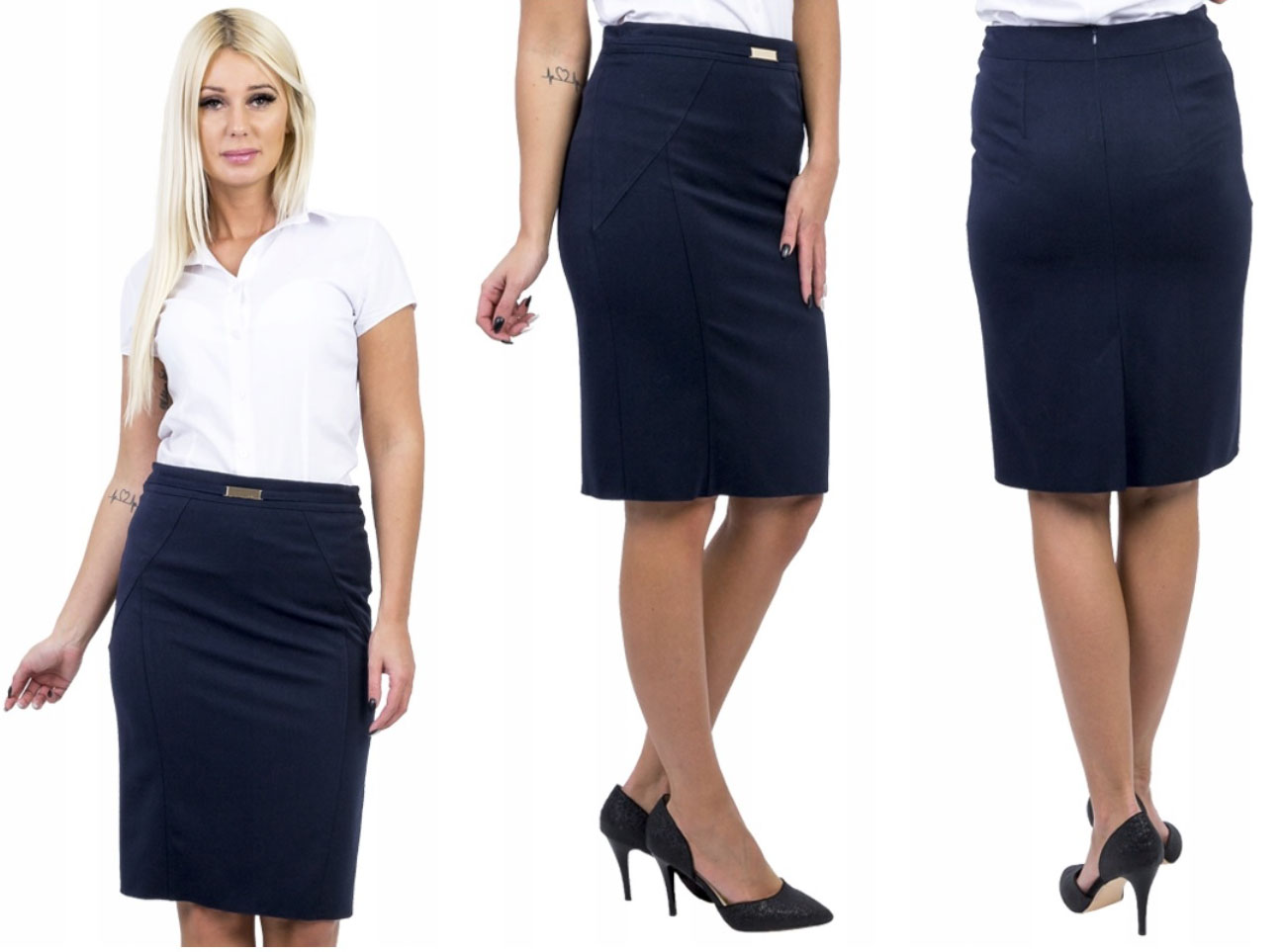 OŁÓWKOWA ELEGANCKA SPÓDNICA r 44 Marka bez marki