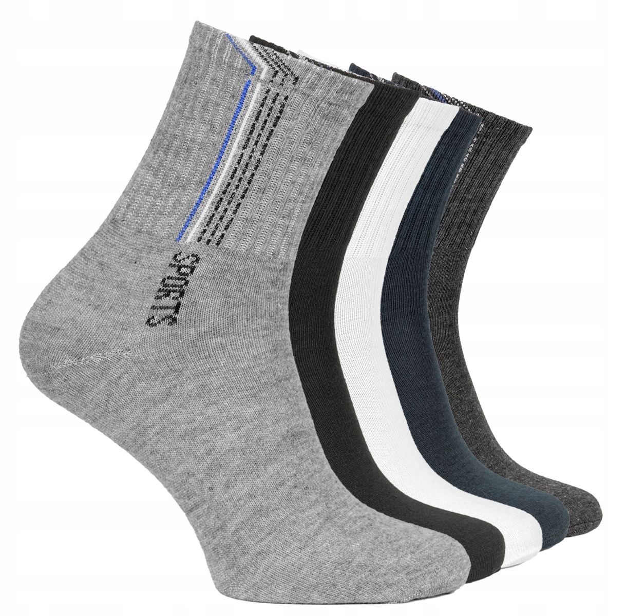 

5 Skarpety Sportowe Męskie Bawełniane PSP173 43-46