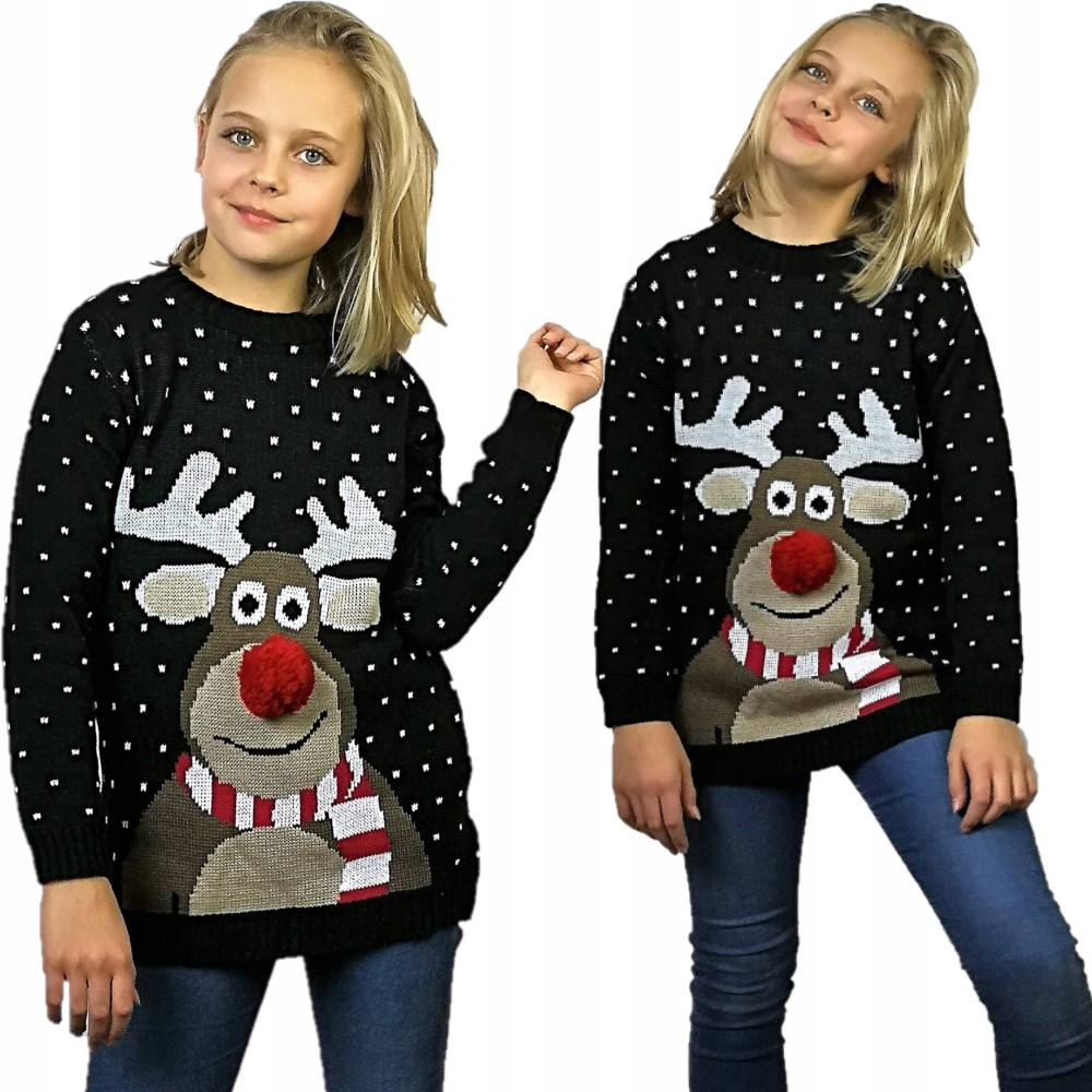 

Sweter Świąteczny Renifer Nos 3D Real foto 3/4 L