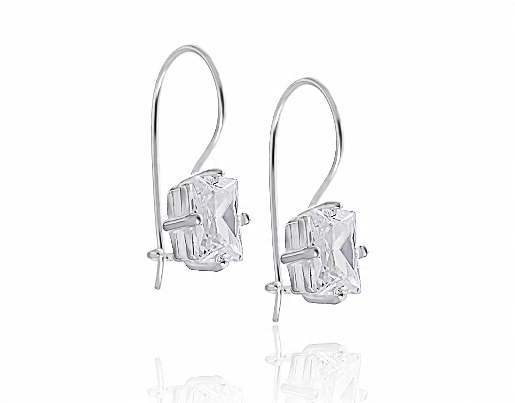 

Wiszące Kolczyki Kamień Cyrkonia 8x6mm Srebro 925