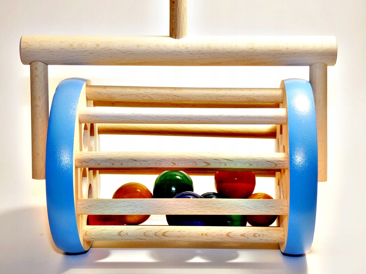 PCHACZ zielony bęben z kulkami do pchania pchanka pchajka Marka Tarnawa