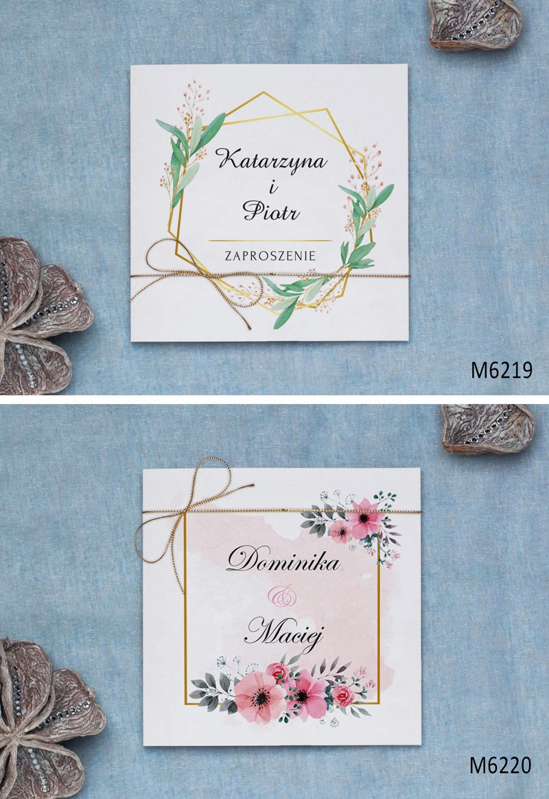 Zaproszenia na ślub cywilny wesele boho W 2 DNI! Zdobienie brak