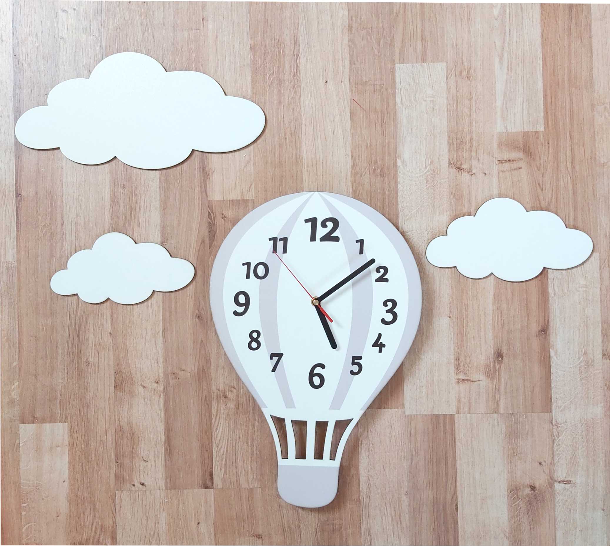 Zegar ścienny BALON chmurki styl skandynawski szar EAN (GTIN) 5905155221018